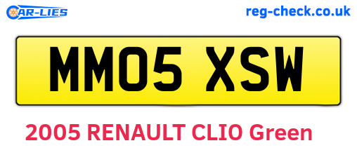 MM05XSW are the vehicle registration plates.