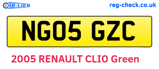 NG05GZC are the vehicle registration plates.