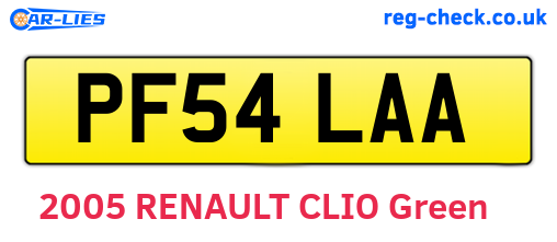 PF54LAA are the vehicle registration plates.