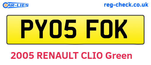 PY05FOK are the vehicle registration plates.