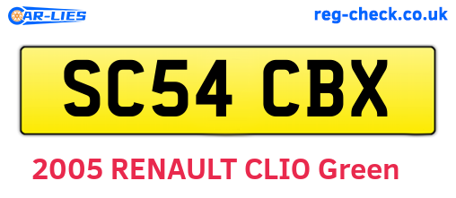 SC54CBX are the vehicle registration plates.