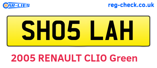 SH05LAH are the vehicle registration plates.