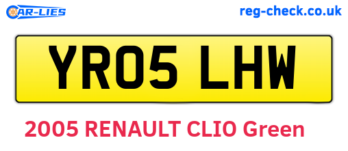 YR05LHW are the vehicle registration plates.