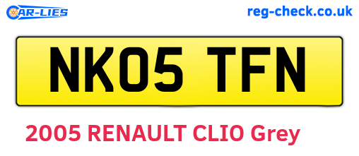 NK05TFN are the vehicle registration plates.
