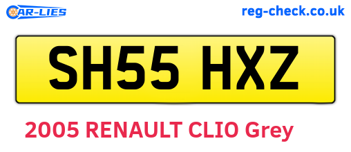 SH55HXZ are the vehicle registration plates.