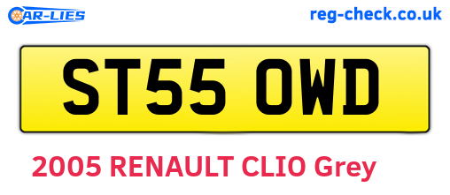 ST55OWD are the vehicle registration plates.