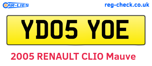 YD05YOE are the vehicle registration plates.
