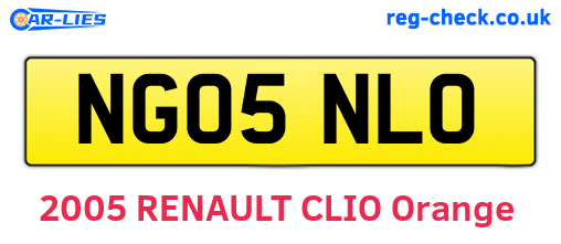 NG05NLO are the vehicle registration plates.