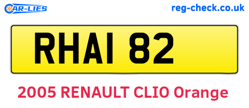 RHA182 are the vehicle registration plates.