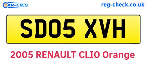 SD05XVH are the vehicle registration plates.