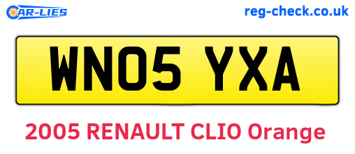 WN05YXA are the vehicle registration plates.