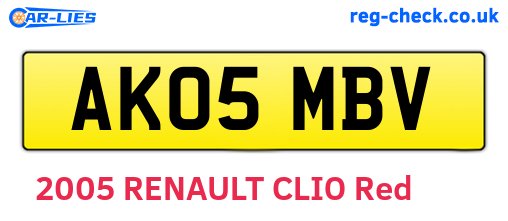 AK05MBV are the vehicle registration plates.