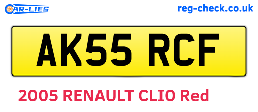 AK55RCF are the vehicle registration plates.