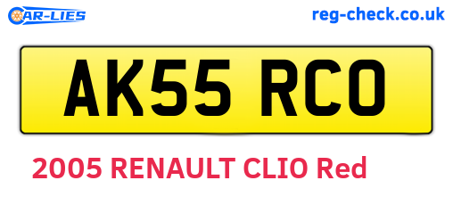AK55RCO are the vehicle registration plates.
