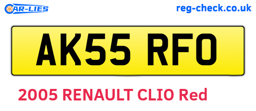AK55RFO are the vehicle registration plates.