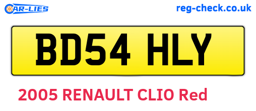 BD54HLY are the vehicle registration plates.