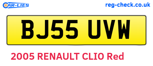 BJ55UVW are the vehicle registration plates.