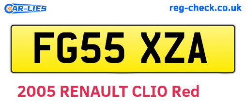FG55XZA are the vehicle registration plates.
