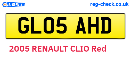 GL05AHD are the vehicle registration plates.
