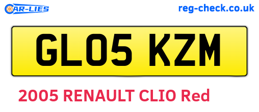 GL05KZM are the vehicle registration plates.