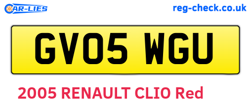 GV05WGU are the vehicle registration plates.