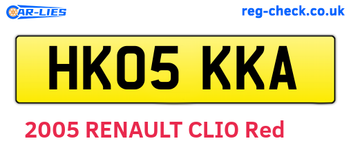 HK05KKA are the vehicle registration plates.
