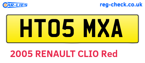 HT05MXA are the vehicle registration plates.