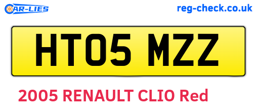 HT05MZZ are the vehicle registration plates.