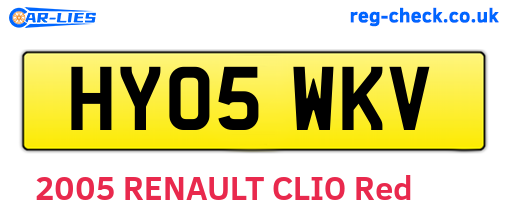 HY05WKV are the vehicle registration plates.