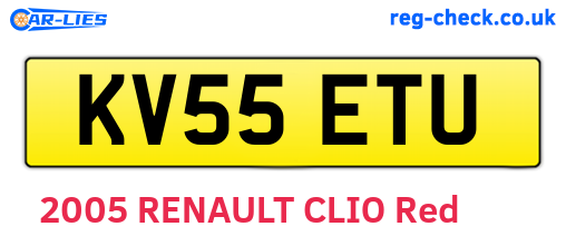 KV55ETU are the vehicle registration plates.