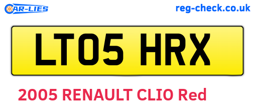 LT05HRX are the vehicle registration plates.