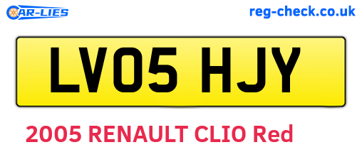 LV05HJY are the vehicle registration plates.