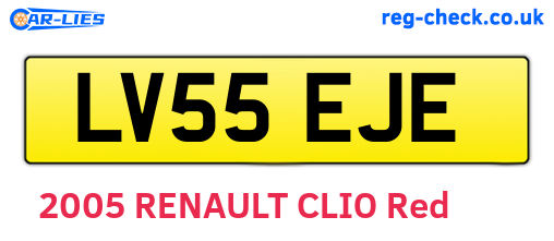 LV55EJE are the vehicle registration plates.