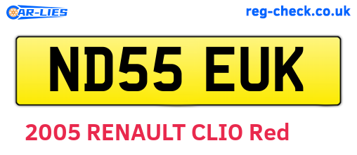 ND55EUK are the vehicle registration plates.