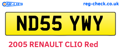 ND55YWY are the vehicle registration plates.
