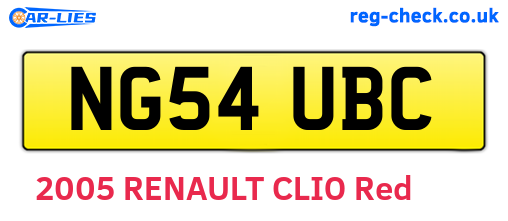 NG54UBC are the vehicle registration plates.