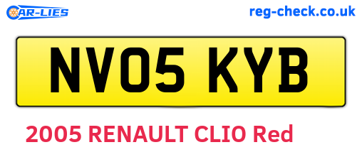 NV05KYB are the vehicle registration plates.