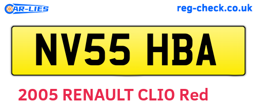 NV55HBA are the vehicle registration plates.