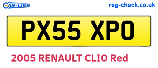 PX55XPO are the vehicle registration plates.