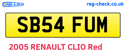 SB54FUM are the vehicle registration plates.