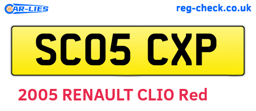 SC05CXP are the vehicle registration plates.