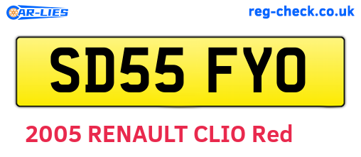 SD55FYO are the vehicle registration plates.
