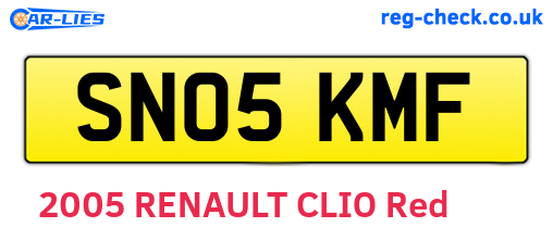 SN05KMF are the vehicle registration plates.