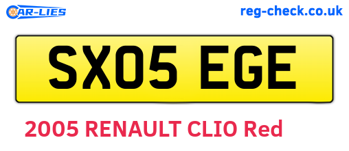 SX05EGE are the vehicle registration plates.