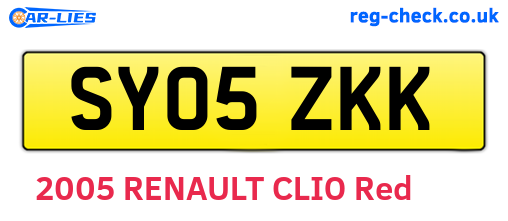 SY05ZKK are the vehicle registration plates.