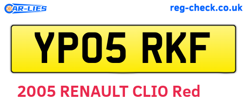 YP05RKF are the vehicle registration plates.