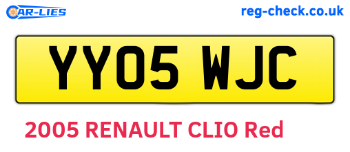 YY05WJC are the vehicle registration plates.
