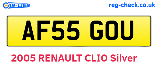 AF55GOU are the vehicle registration plates.