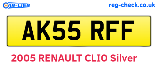 AK55RFF are the vehicle registration plates.