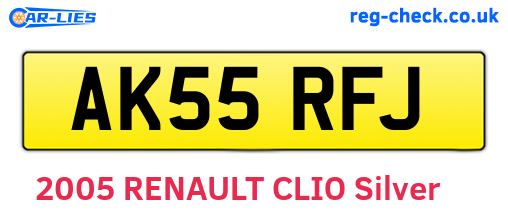 AK55RFJ are the vehicle registration plates.